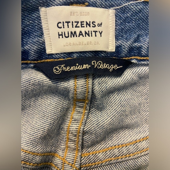 Citizen Of Humanity Horshoe Barrel Jeans Womens 25 Blue Button Fly Raw Hem Denim - Picture 11 of 13